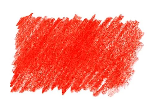 Red pencil hatching on white background, top view Foto stock