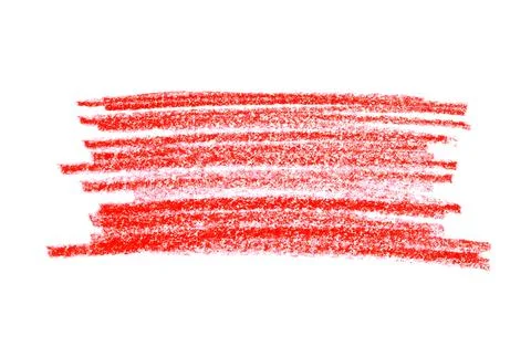 Red pencil hatching on white background, top view 스톡 사진