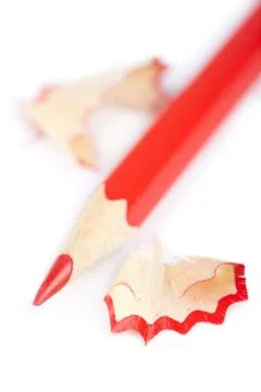 Red pencil isolated Stock Photos