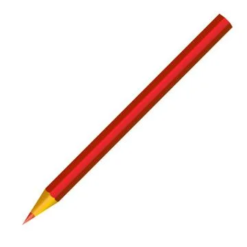 Red pencil isolated on white Stock Illustration