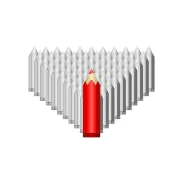 Red pencil leads gray. Vector EPS10 Stock Illustration