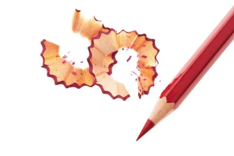 Red pencil. save on expenses Stock Photos