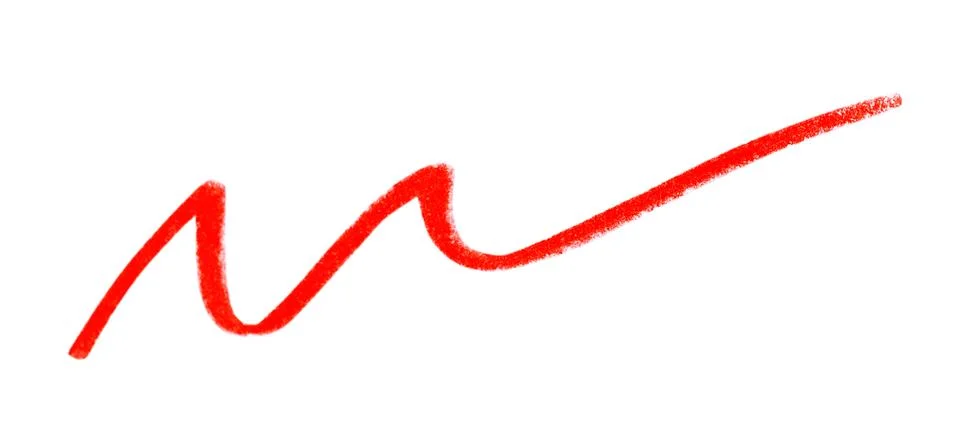 Red pencil scribble on white background, top view Stock Photos