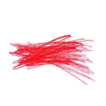 Red pencil scribble on white background, top view Stock Photos