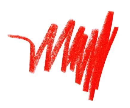 Red pencil scribble on white background, top view Stock Photos