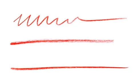 Red pencil scribbles on white background, top view Stock Photos