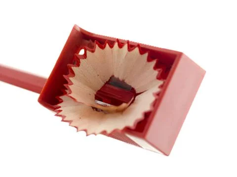 Red pencil sharpener Stock Photos