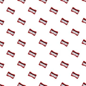 Red pencil sharpener seamless pattern background Stock Illustration