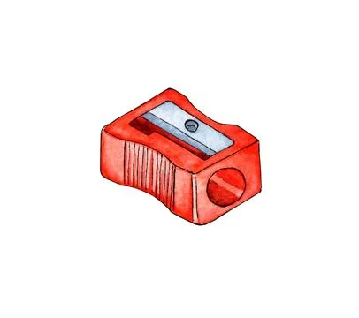 Red pencil sharpener watercolor Stock Illustration