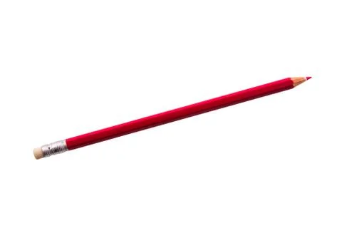 Red pencil on a white background Stock-Fotos