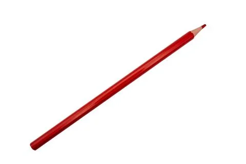 Red Pencil on White Background Stock Photos