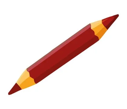 Red pencil on white background, sharp tip Stock Illustration