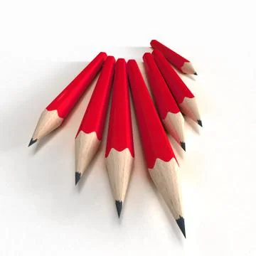 Red pencils Stock Illustration