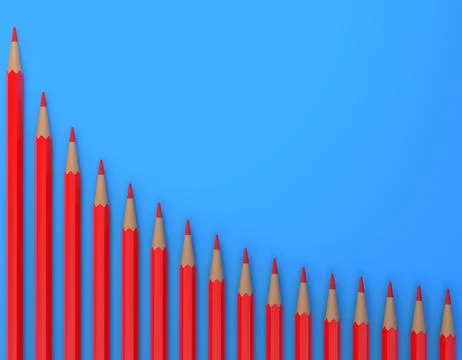 Red pencils on technical chart of financial expansion Stock Illustration