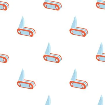 Red penknife pattern seamless vector Illustrazione stock