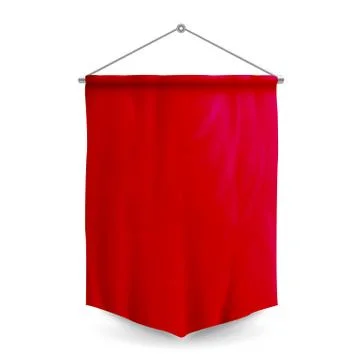 Red Pennant Template Vector. Empty 3D Pennant Blank. Realistic Illustration Illustrazione stock