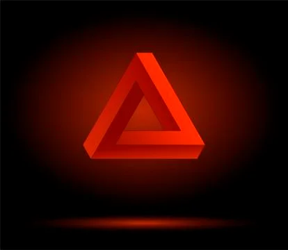 Red Penrose triangle Stock Illustration