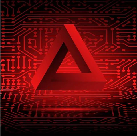 Red Penrose triangle. Stock Illustration