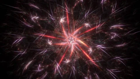 Red pentagonal figure from light turning into star Stock Footage 153989946