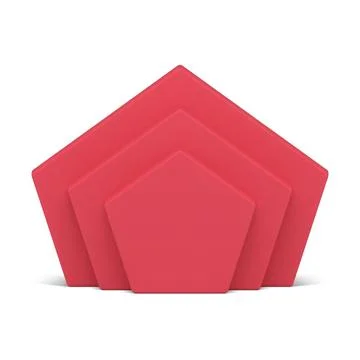 Red pentagonal multilayer vertical wall geometric base foundation display f.. イラスト素材