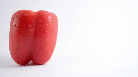 Red Pepper Against White - Crane Up Stock Footage 22648550