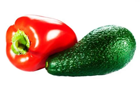Red pepper and avocado Foto stock
