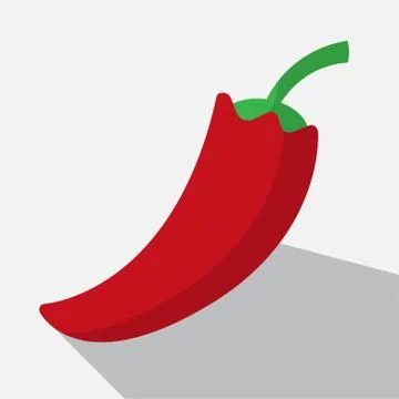 Red pepper and long shadow Stock Illustration
