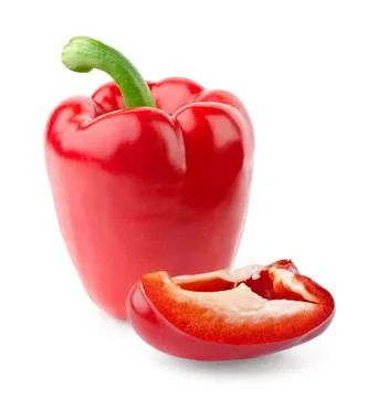 Red pepper and slice Stock Photos