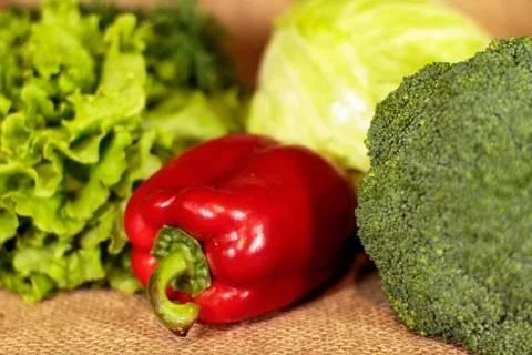 Red pepper and vegetables  Stock Photos
