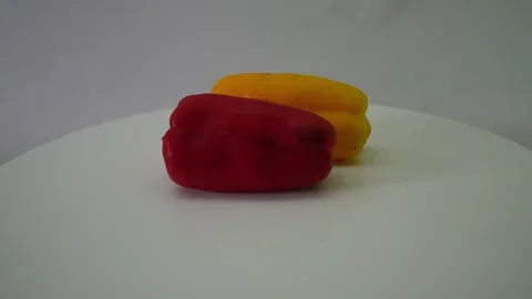 Red Pepper and Yellow Pepper from various angles for different cuisines Stock Footage 282664507