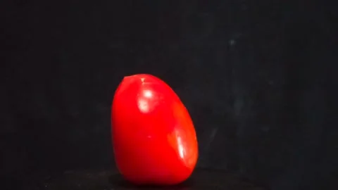Red pepper on black background Stock Footage 280862092