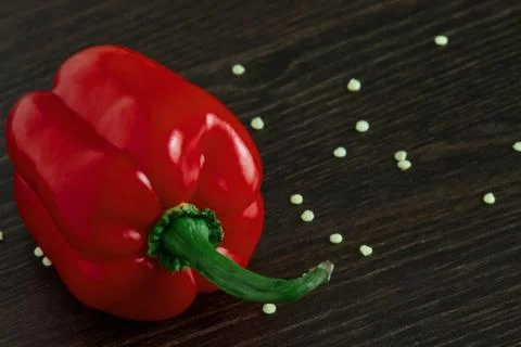 Red pepper on black background Stock Photos