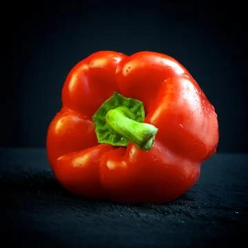 Red pepper on black Stock Photos