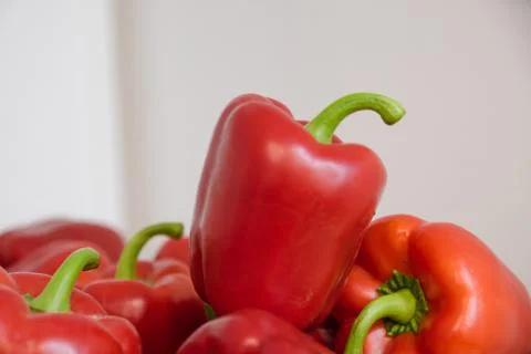 Red pepper in a box Foto stock