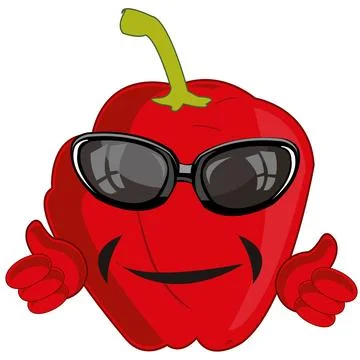 Red pepper cartoon on white background is insulated Stock Illustration