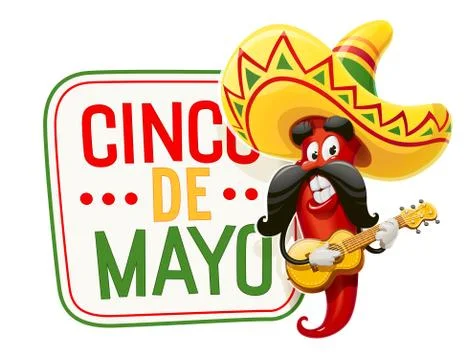 Red pepper. Character for Cinco de Mayo Stock Illustration