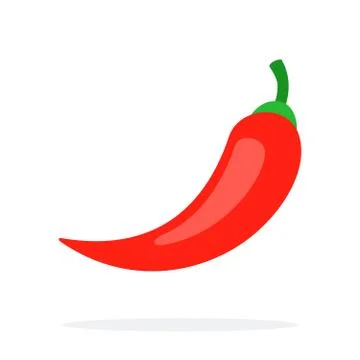 Red pepper chilli vector flat isolated Stock Illustration