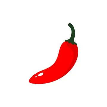 Red pepper chilli vector flat material design isolated on white Stock Illustration
