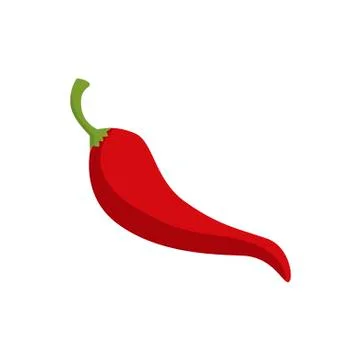 Red pepper chilli on white background. Vector illustration in trendy flat style イラスト素材