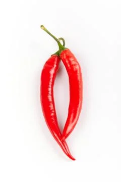 Red pepper chilli on a white background Stock Photos
