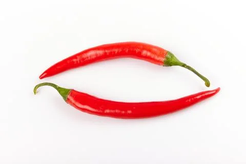 Red pepper chilli on a white background Stock Photos