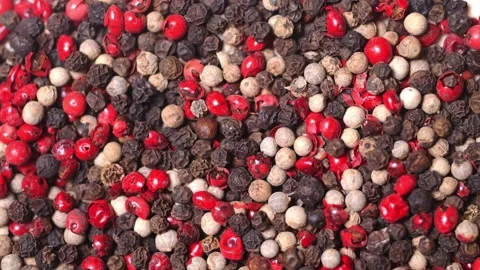 Red pepper close-up in slow motion. pepper mix Stock Footage 166967430