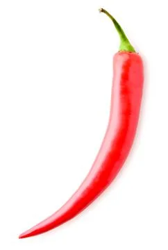Red pepper close-up on a white. Isolated. The view from the top Stock Photos