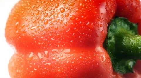 Red pepper with dew 3 Vídeos de archivo 640827