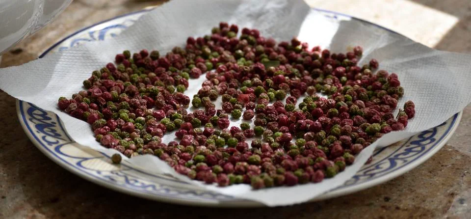 Red pepper drying Stock Photos