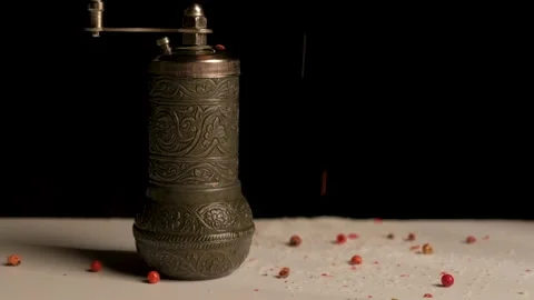 Red pepper falls on the mill Stock Footage 137875513