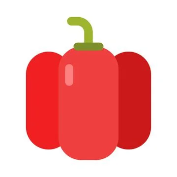 Red pepper flat clipart vector illustration Stock Illustration