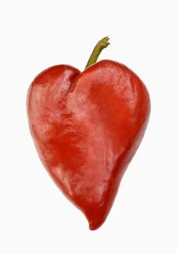 Red pepper in heart shape Stock Photos