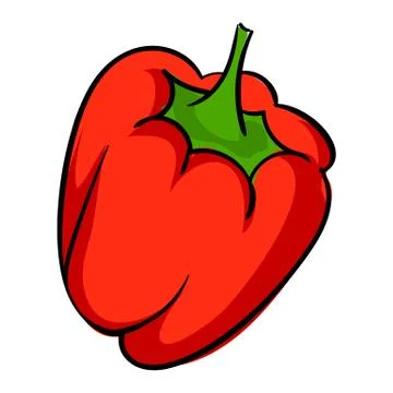 Red pepper icon, cartoon style Stock Illustration
