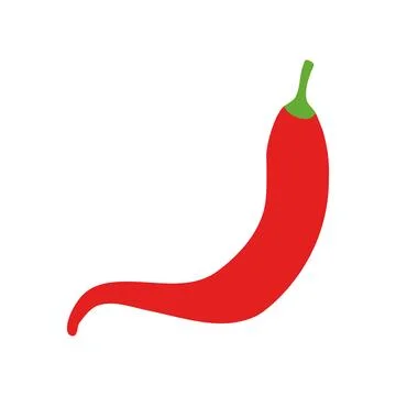 Red Pepper icon vector. Red hot pepper flat icon. Chili spicy vector. Stock Illustration
